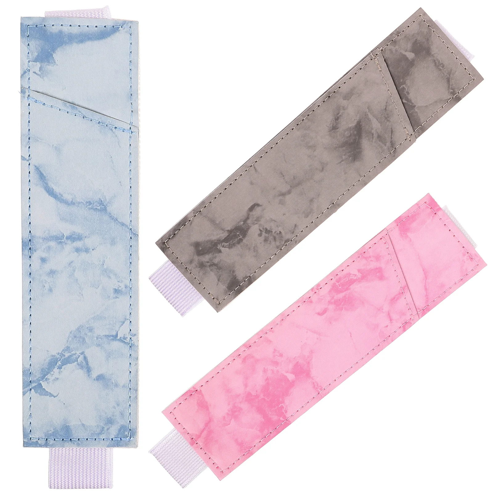 

3pcs Pen Case Elastic B Pouch Marble Notebook Journal Planner Storage Travel Business Classes Meetings Student Supplies