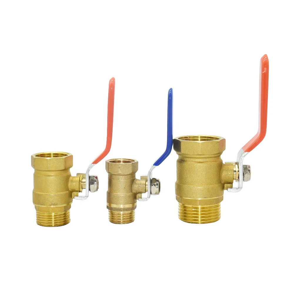 Brass G1/2 G3/4 G1 Male Female Thread Connector Ball Valve Copper Metal Threaded Water Pipe Connector Repair Tap Copper Fittings