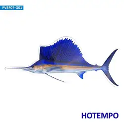 20cm Big Size Sea Fish Sailfish Style Go Fishing Waterproof Stickers for Fisherman Boat Fish Tank Luggage Motorcycle Car Sticker