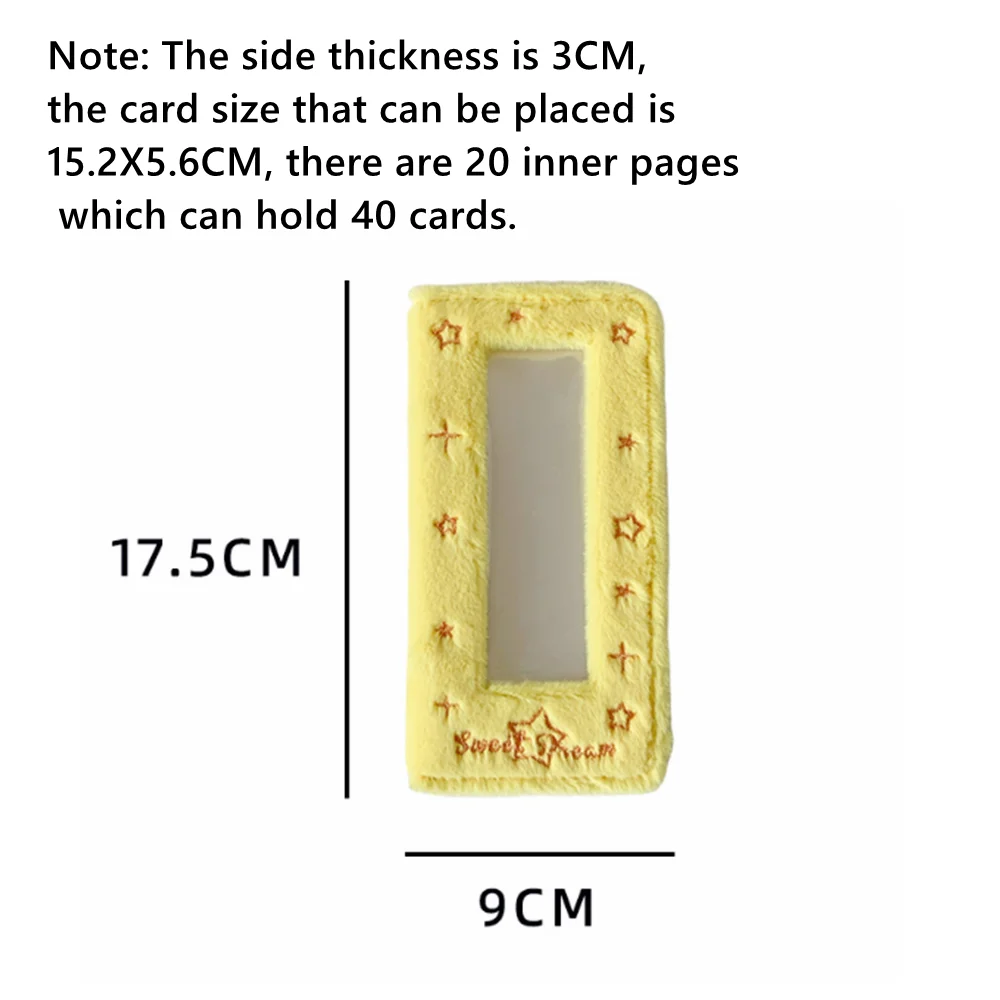 Korean Plush Star Photo Card Album 4 Grid Pocket Book for Girls Student Polaroid Collection