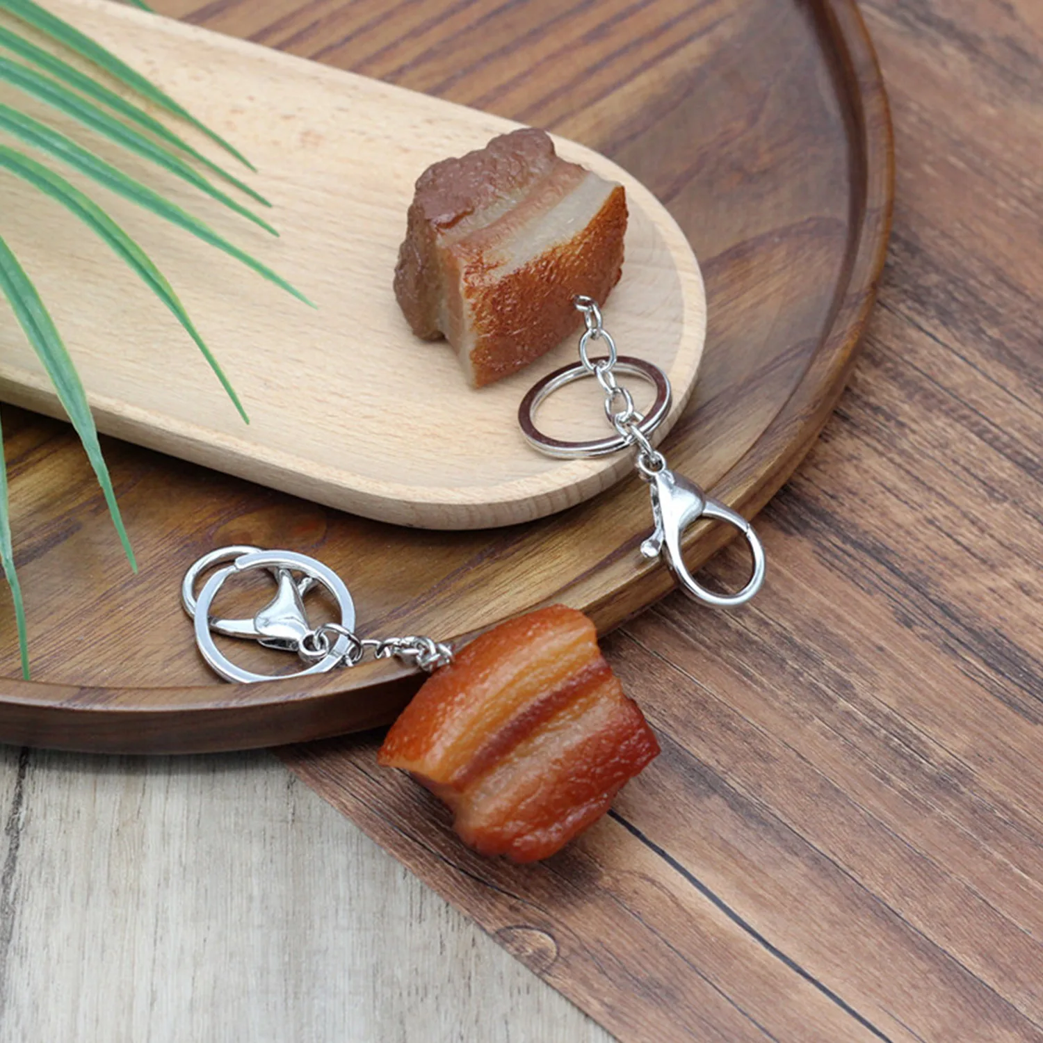 1pcs Pork, Meat Keychain, Simulation Food Pendant Key Ring, Promotion Gift, Personality, Creative Gift
