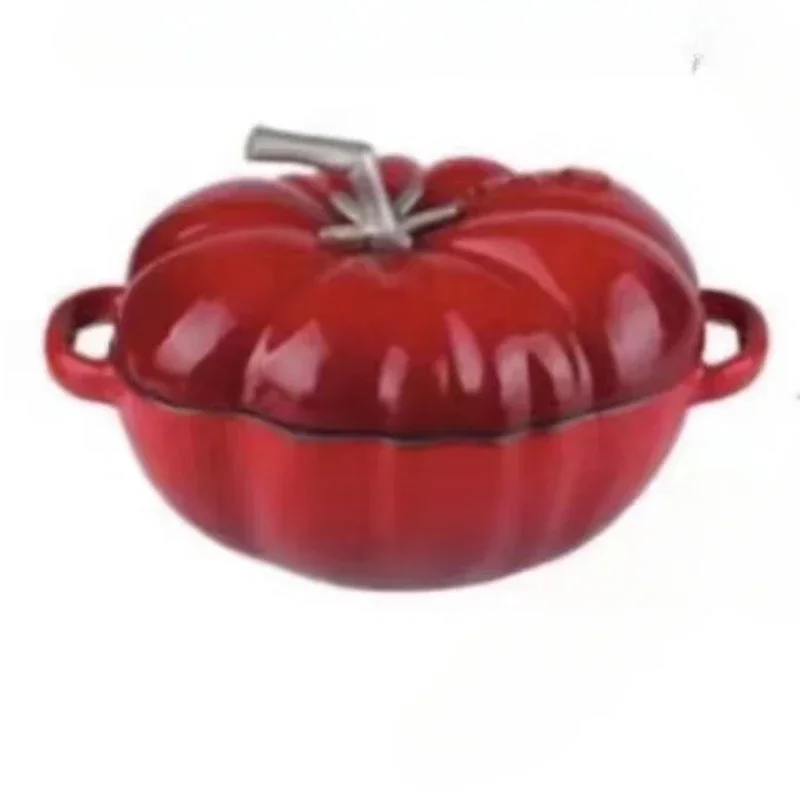 Enamel Cast Iron Pot Creative-Shaped Whimsical Cookware Steaming Stewing Pan for Home Use Induction Cooker Pan