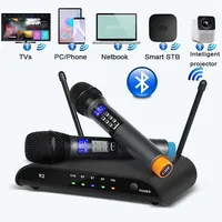 Dual Wireless Microphone for Karaoke UHF 2 Channel Wireless Micro Phone System for Party Church Home Professional Handheld Mic