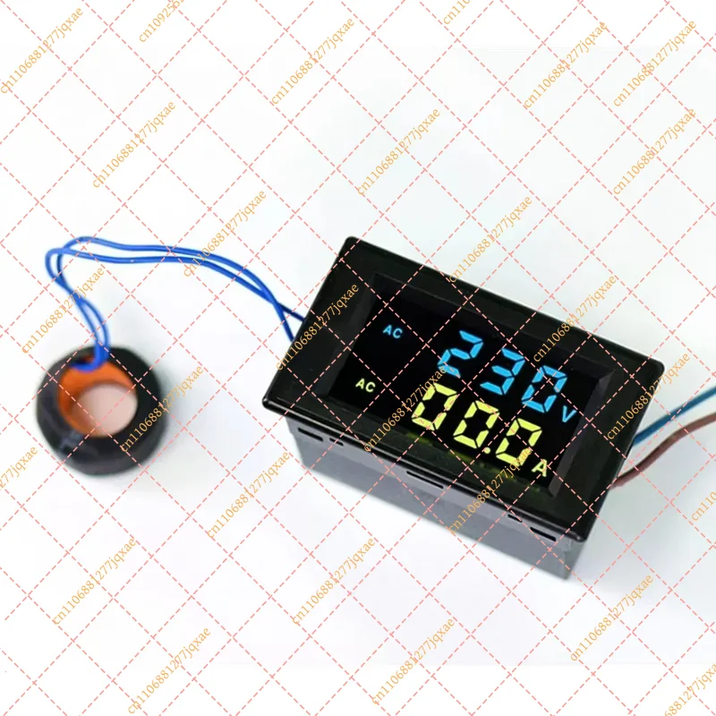 Dual Display LCD Voltmeter Ammeter AC 80-500V, Digital Voltage Current Meter Tester