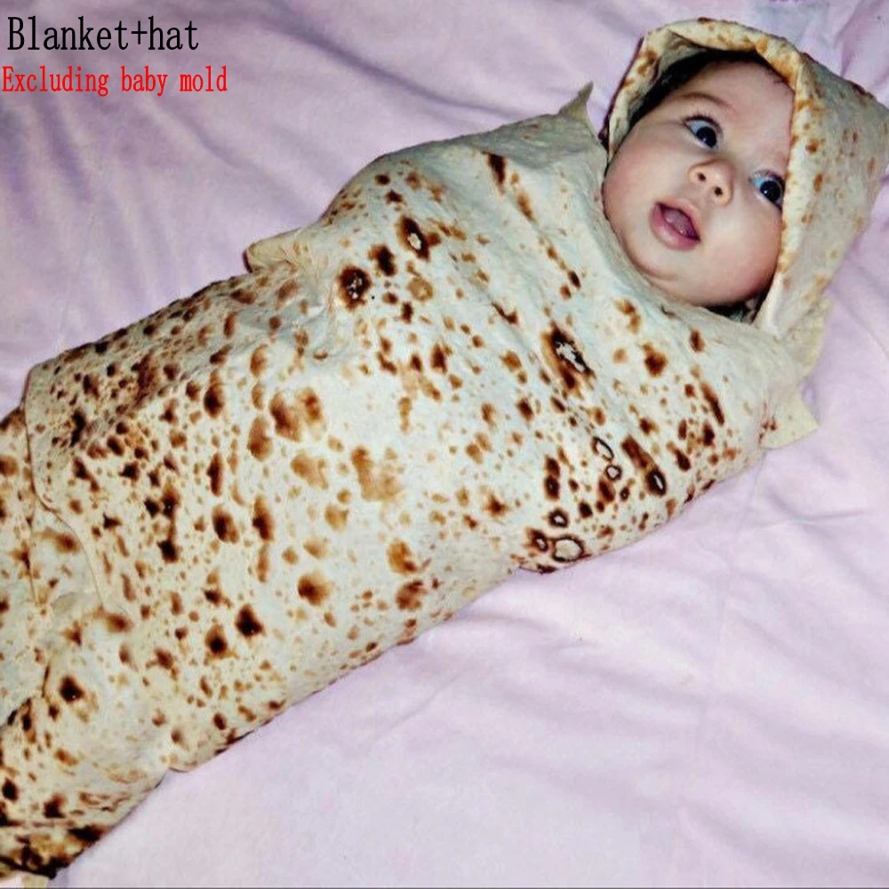 1 Set Babydecke Baby Mehl Tortilla Swaddle Winter 100 % Flanell Baby Swaddle Wrap Schlafen Swaddle Wrap + Hut Babylaken