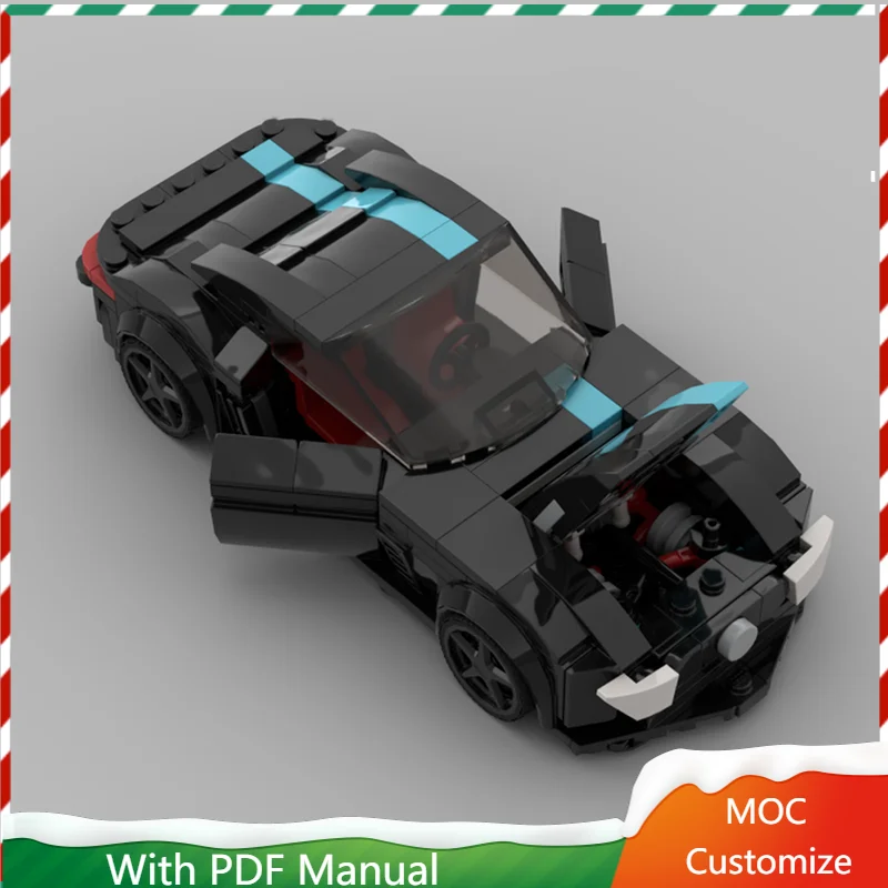 

296 PCS MOC Creative Black Sports Car Technology Model Modular Building Block Model For Kid Assembly Display Toys Birthday Gift