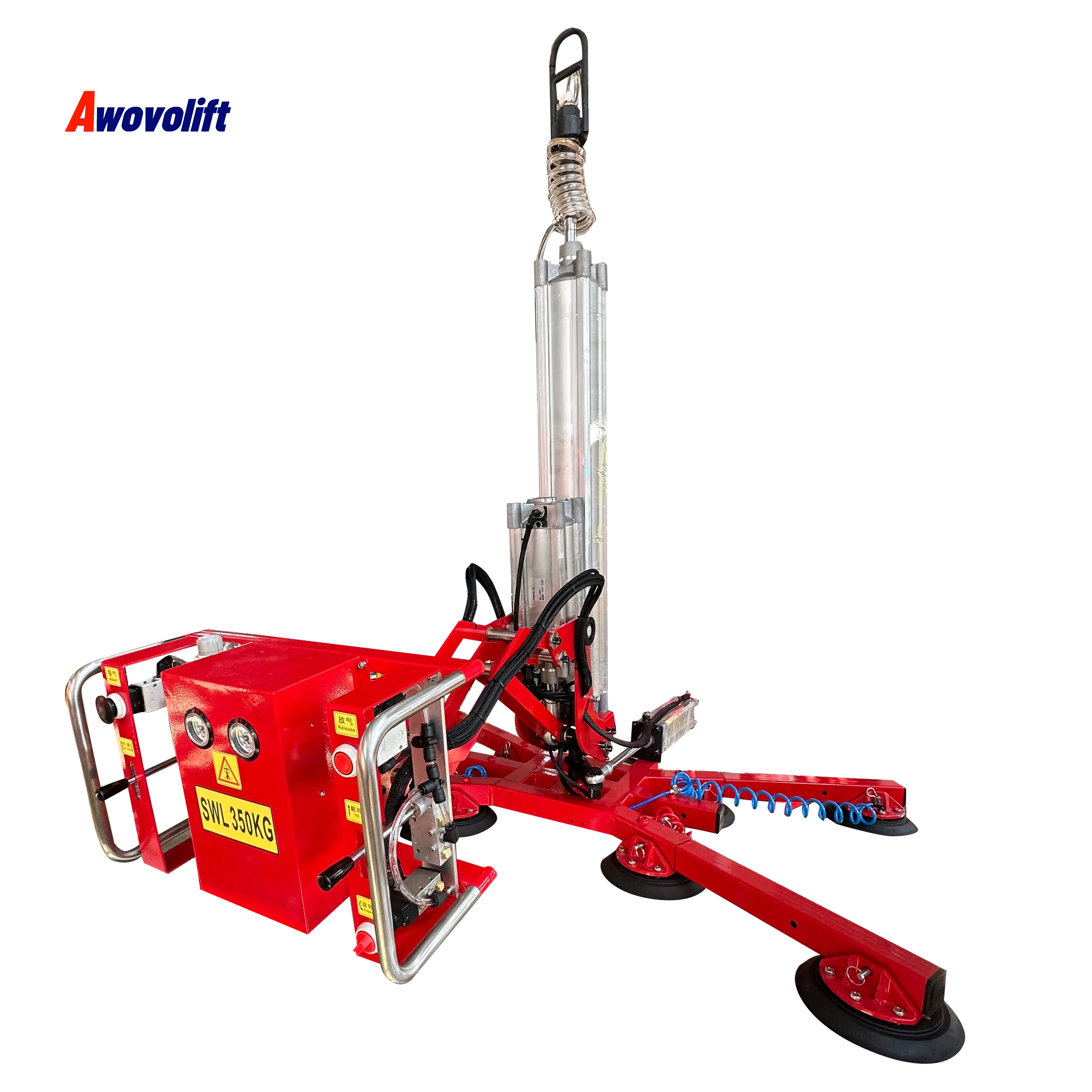Awovolift Elevador de vacío de vidrio neumático de aire de doble circuito para sistema doble de panel de madera con función de inclinación giratoria 500 kg CE