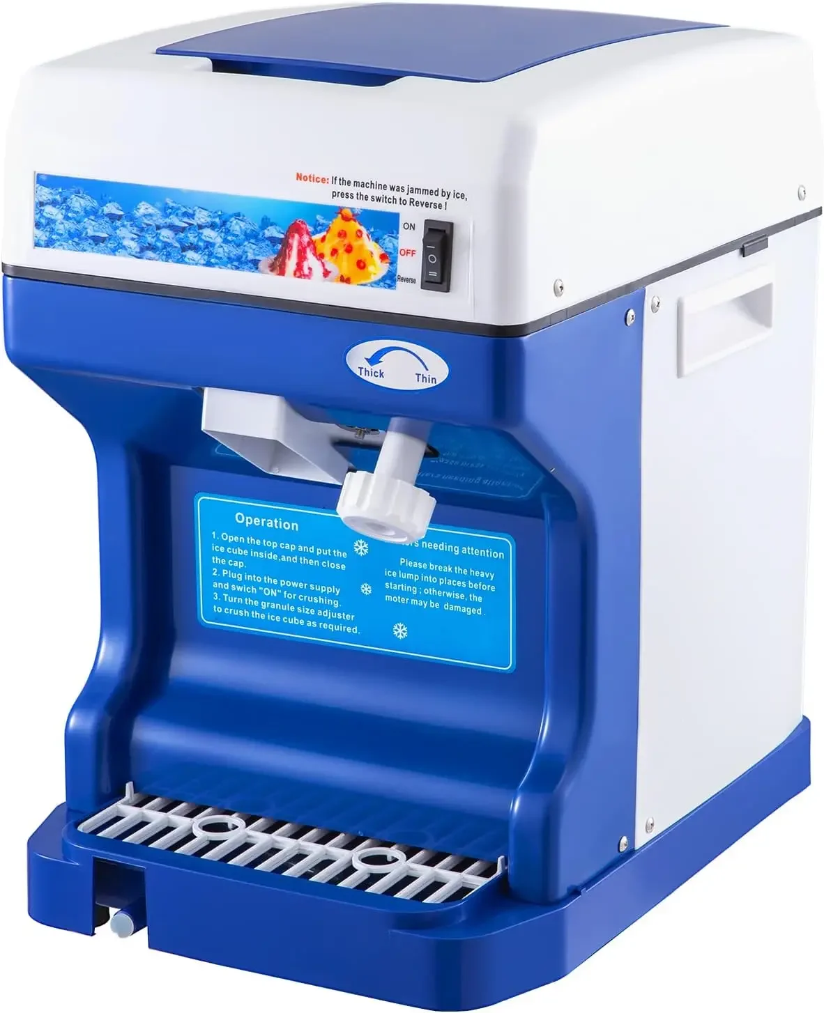 

110V Electric Shaved Ice Machine 250W Snow Cone Maker Tabletop w/Adjustable Ice Texture, Ice Shaving Machine 265LBs/hr