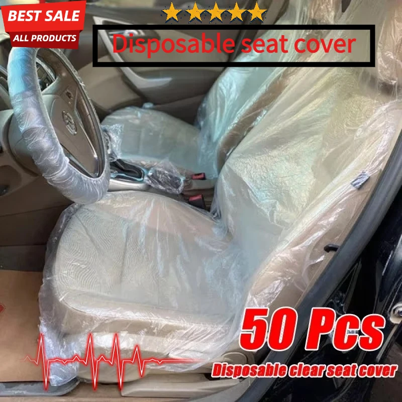 Disposable Car Seat Covers Universal Waterproof Dustproof Anti-fouling Protective Cover for Auto Repair Beauty Cleaning 50/100Pc