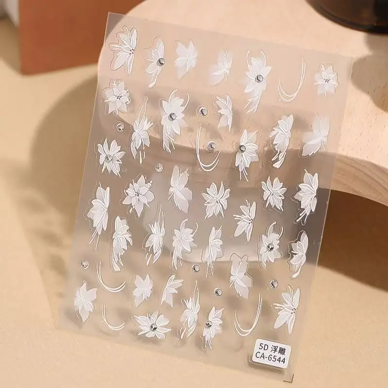 5D レリーフグリッターバタフライネイルステッカー DIY オーロラネイルアートデコレーションマニキュアデカールメイクアップステッカー