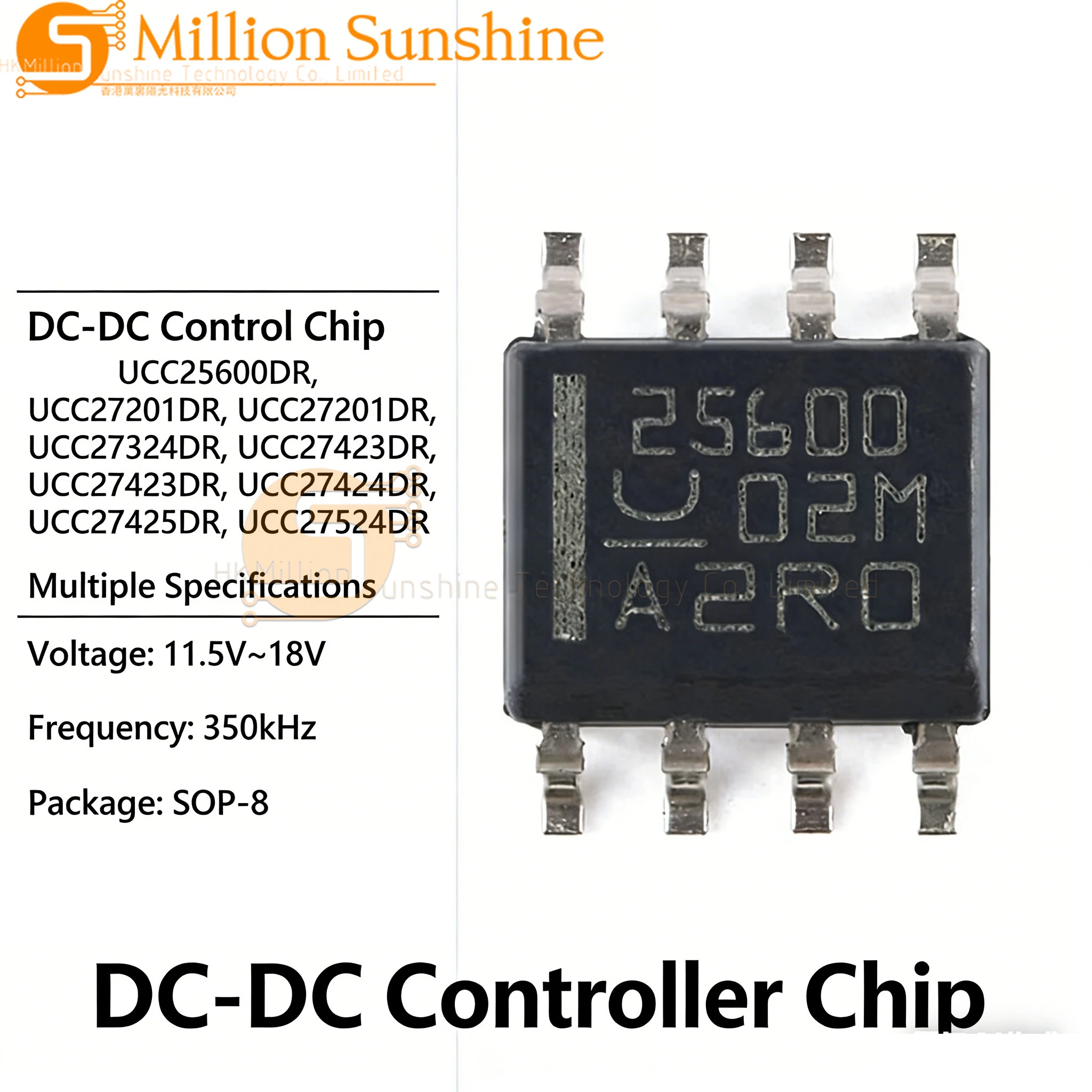 10pcs UCC27524DR UCC27425DR UCC27424DR UCC27423DR UCC27324DR UCC27201DR UCC25600DR Gate Driver PWM Controller SOIC-8