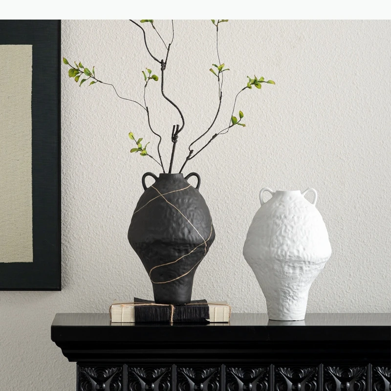 Ceramic Vase Graffiti Pattern Flower Ware Floral Arrangement Accessories Flower Vase Terrarium Home Decoration