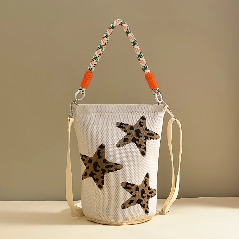 2025 Koreanische Version Neue Ins Knoten-Handtasche Modische Gestrickte Umhängetasche Vielseitige Reise-Bucket-Bag mit Großer Kapazität – Detail 3