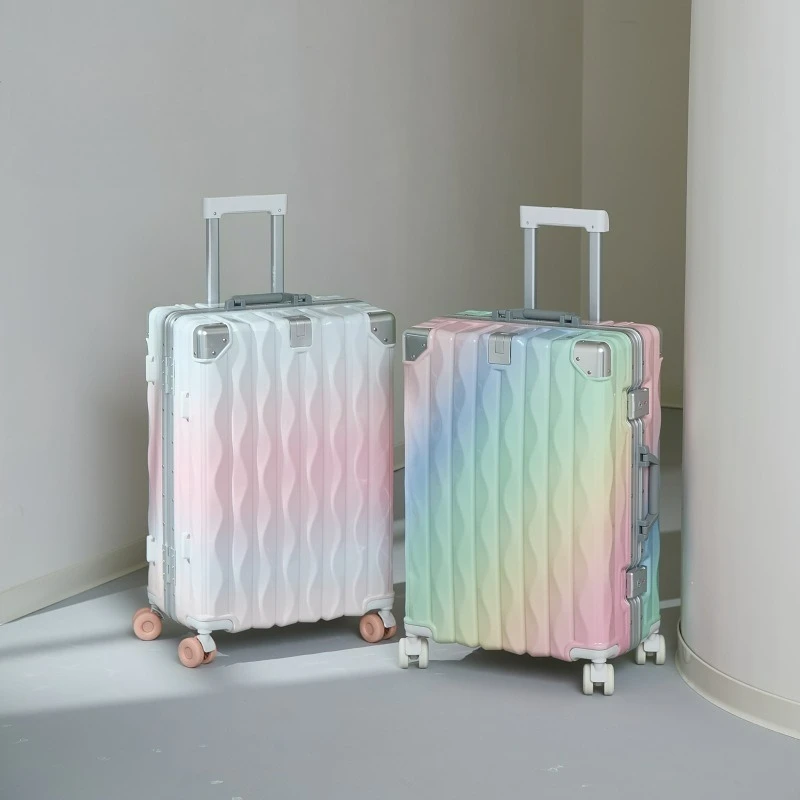 

Large Capacity Travel Suitcase on Wheels Combination Lock Multifunction Travel Bag Zipper PC Trolley Luggage Bag