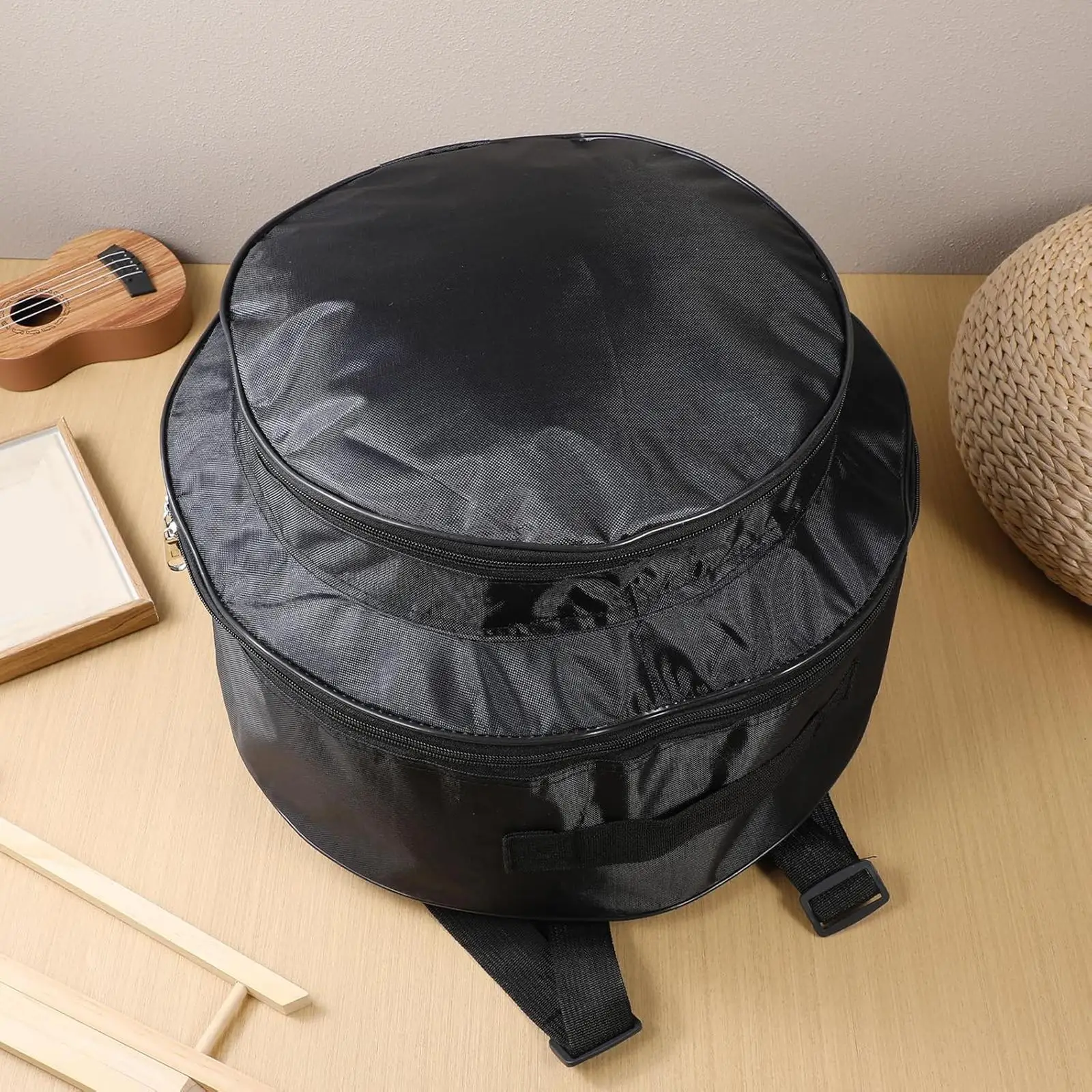 Portable Snare Drum Storage Bag Thick Padded Drum Case Drumsticks Pocket for Percussion Instrument Travel