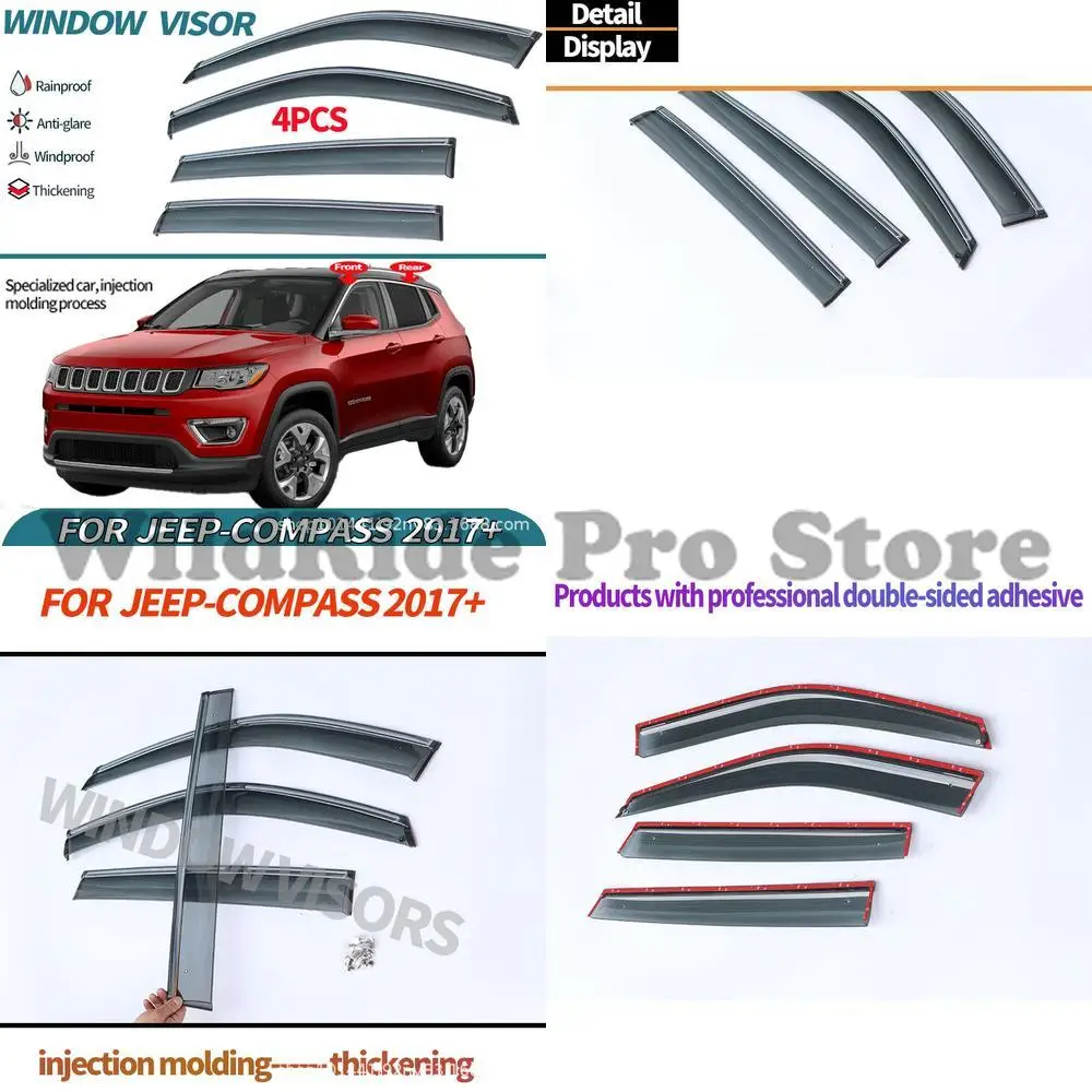 1 set For Jeep Compass 2017+ Window Visor Rain Deflector