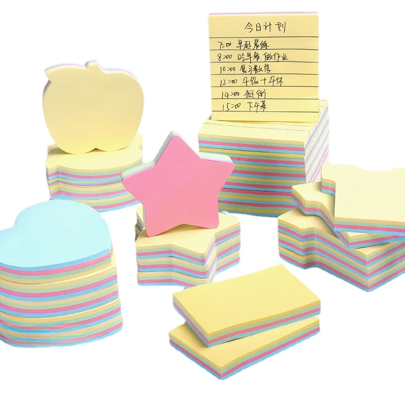 100sheets/pc Office Colorful Memo Pad 7.6*7.6cm Sticky Note for Staff Students Stationery Writing Pads Journaling Notepad