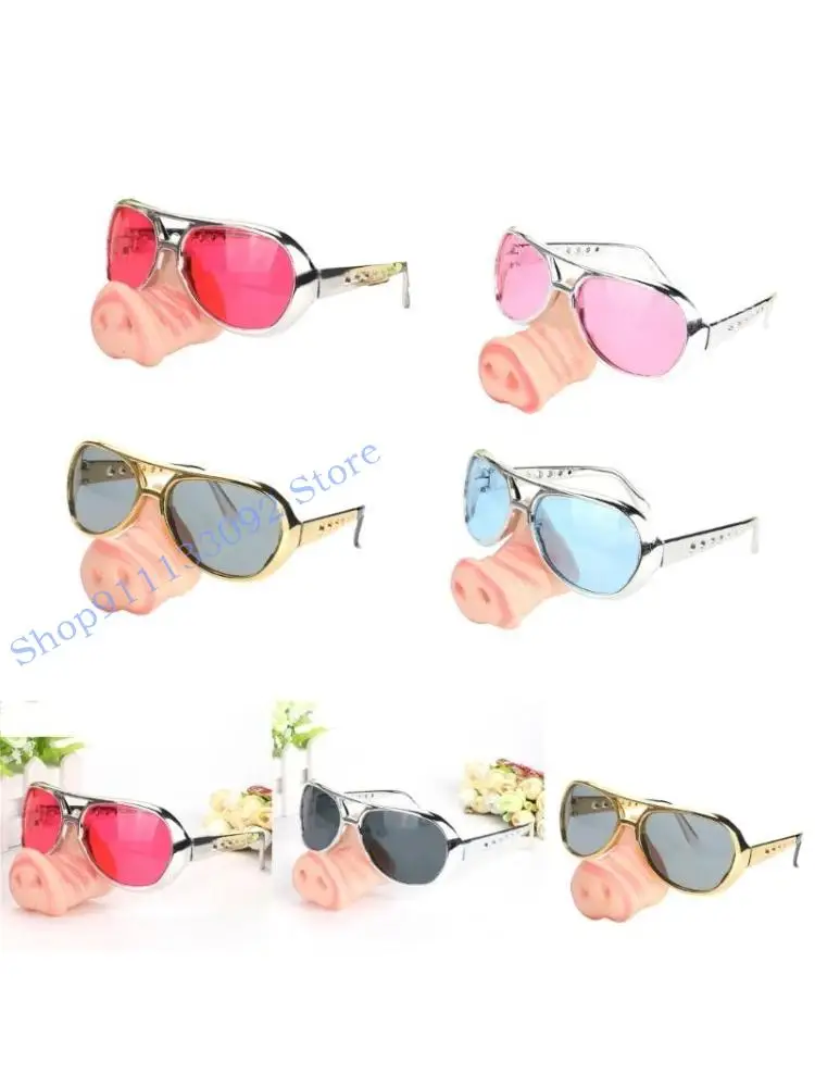 

H9ED Big Nose Eyewear Halloween Cosplay Party Decors Glasses Costume Photo Props Halloween Disguise Glasses with Funny Nose