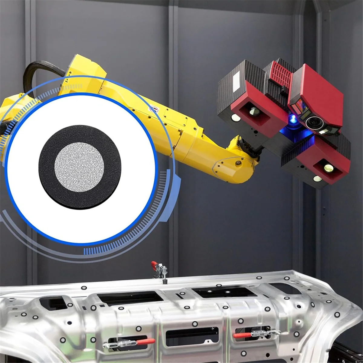 A002 200 Pcs 3D Magnetic Tracking Dot for Scanner Inner 6.0 mm Outer 10 mm Scanning Reference Point Marker for 3D Scanning