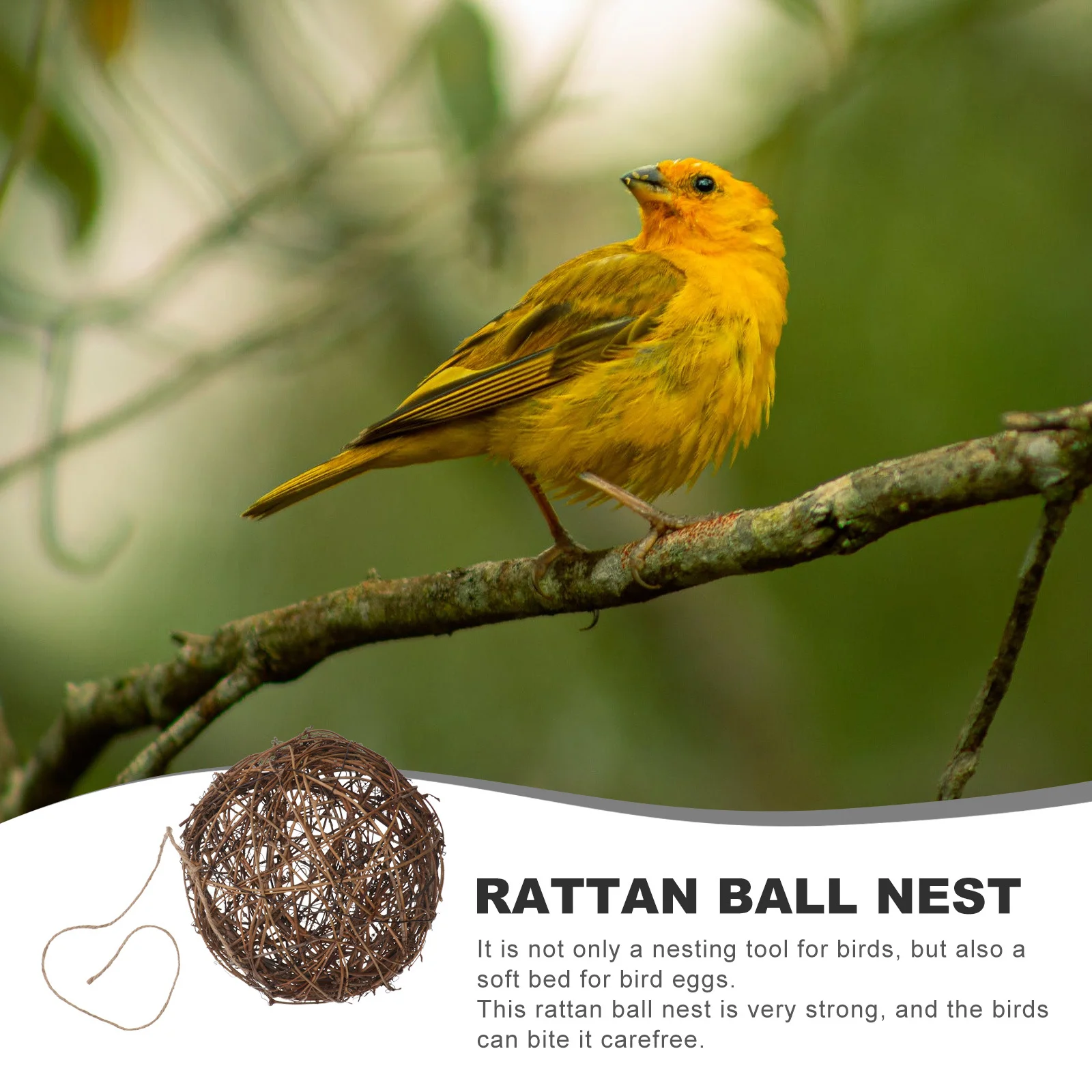 

1Pcs Premium Rattan Nesting Material for Birds Strong Hanging Hummingbird Outdoor Bird Feeder Garden Decor