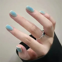 24Pcs/Set No Scratch Grinding Removable Press on Nail Art Full Coverage Handmade Wearing False Nails French Acrylic Fake Nails