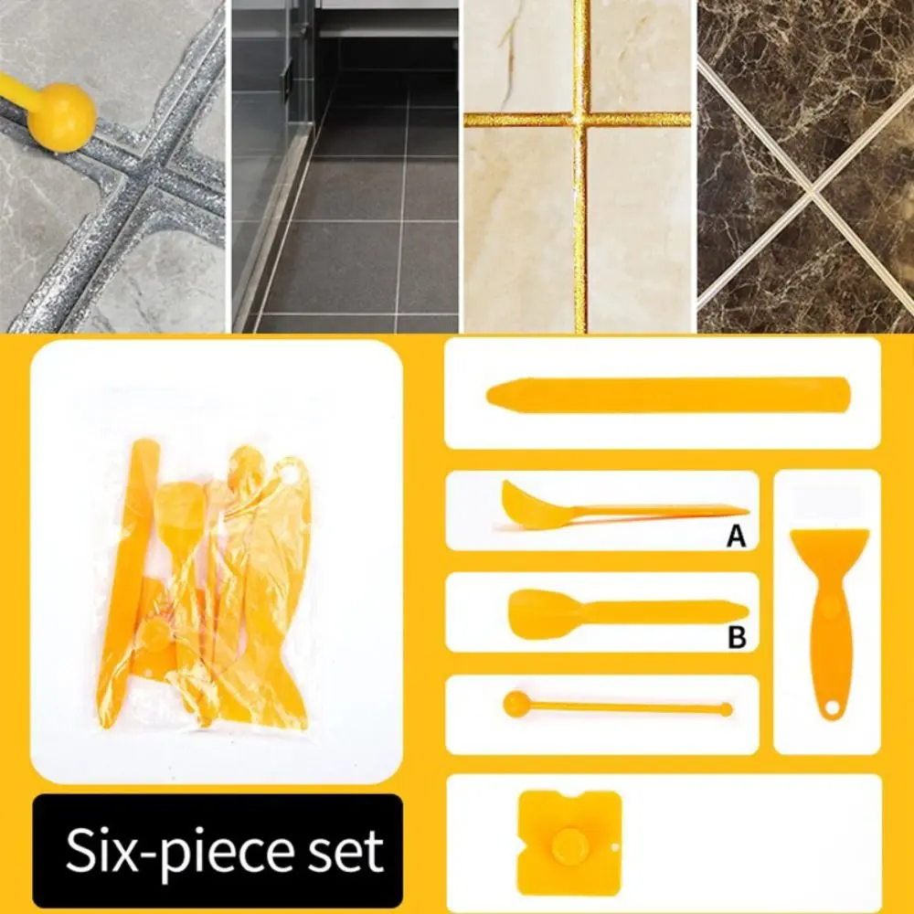Kit de 6 outils de finition en silicone de haute qualité pour joints, grattoir d'angle en plastique pour éliminer le coulis, pour la construction