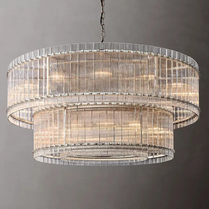 American Glass Chandelier Vintage Pendant Lights Home Villa Living Room Glass Lighting Lustre Decor Ceiling Chandelier Lamps