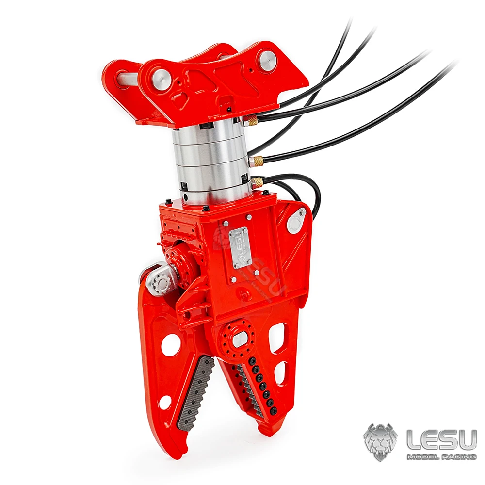 1/14 حفارة هيدروليكية LESU RC 270 ° مشبك القص المعدني القابل للدوران AT-C0053 لحفار التحكم عن بعد Aoue ET35 B0006