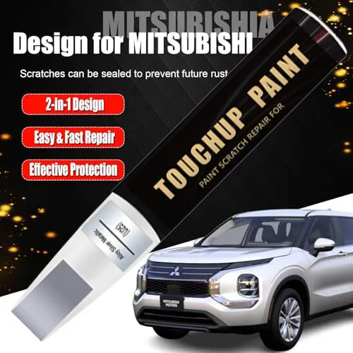 Car Touch Up Paint(Alloy Silver Metallic(U25)) for Mitsubishi Car Paint Scratch Repair Kit, Quick & Easy Solution to Repair