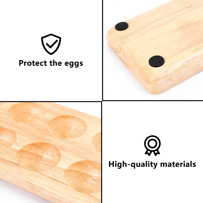 New Egg Tray Wooden Egg Holder For Eggs Usable In Kitchen Refrigerator, Or Countertop For Display Or Storage, Holds 10 Eggs