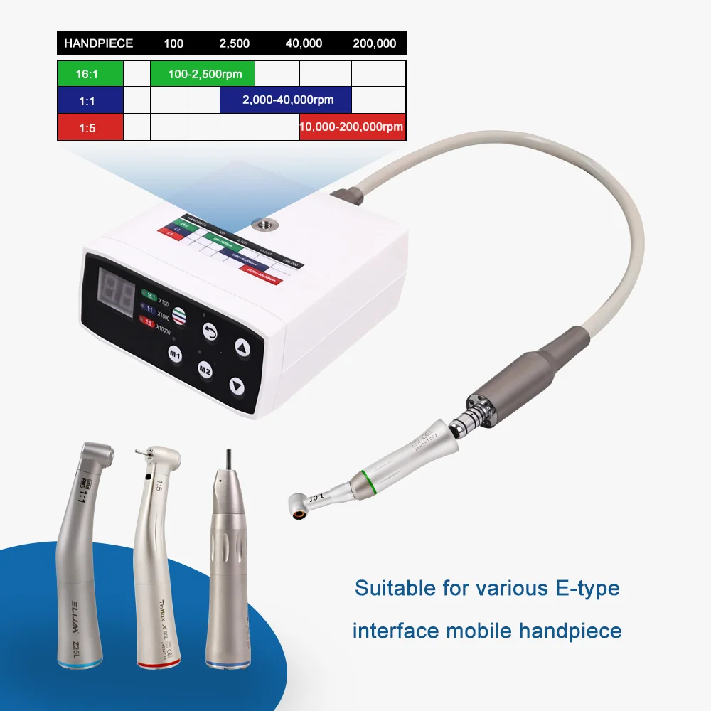 ELIJAH Dental LED Electric Micro Motor Brushless Clinical Internal Spray Optic Fiber Electric Micromotor Dentist Equipment Tools