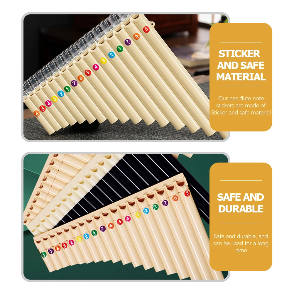 

8Pcs Pan Flute Stickers Scale Decals Easy Paste Durable Music Instrument Supplies for Beginners Pan Flute Part