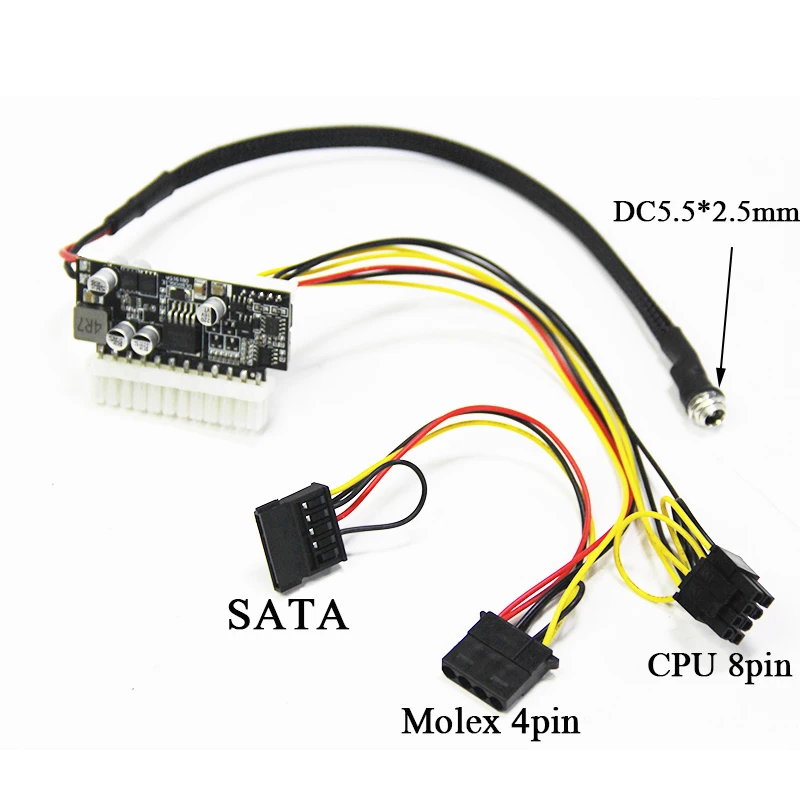 DC-ATX PSU 19V 200W Pico ATX Switch Mining PSU 24pin MINI ITX DC to ATX PC Power Supply For Computer 16-24V