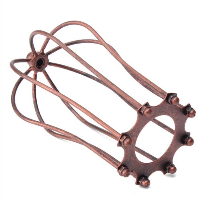 E27 shade black finished iron edison lamp shade vintage lighting cage shade with socket cover DIY lamp accessories