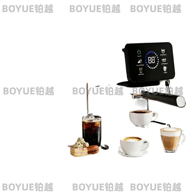 Italian Espresso Machine 20Bar High Pressure Semi Automatic Coffee Maker with Milk Frother for Home Use Compact Cold Brew