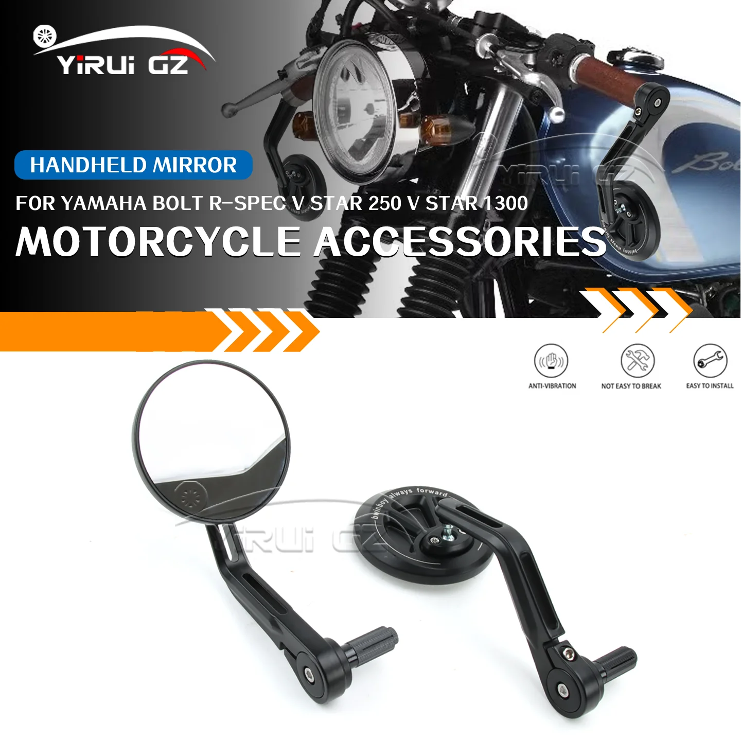 Motorcycle Rearview Handlebar Rearview Mirrors FOR YAMAHA Bolt R-Spec V Star 250 V Star 1300 V Star 250 Handlebars Side Mirrors