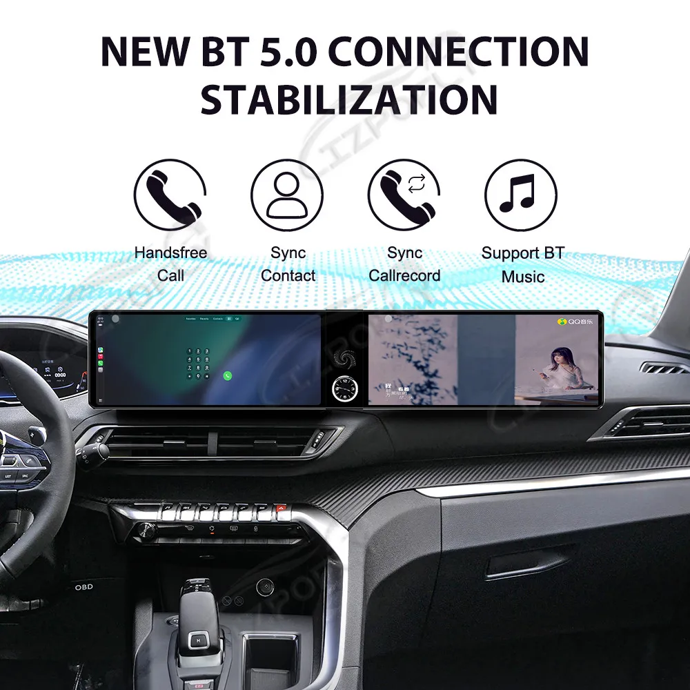 Dual 12.3 inch Carplay Car Radio Touch Screen For Peugeot 4008 5008 2017–2021 GPS Navigation Multimedia Player Head Unit