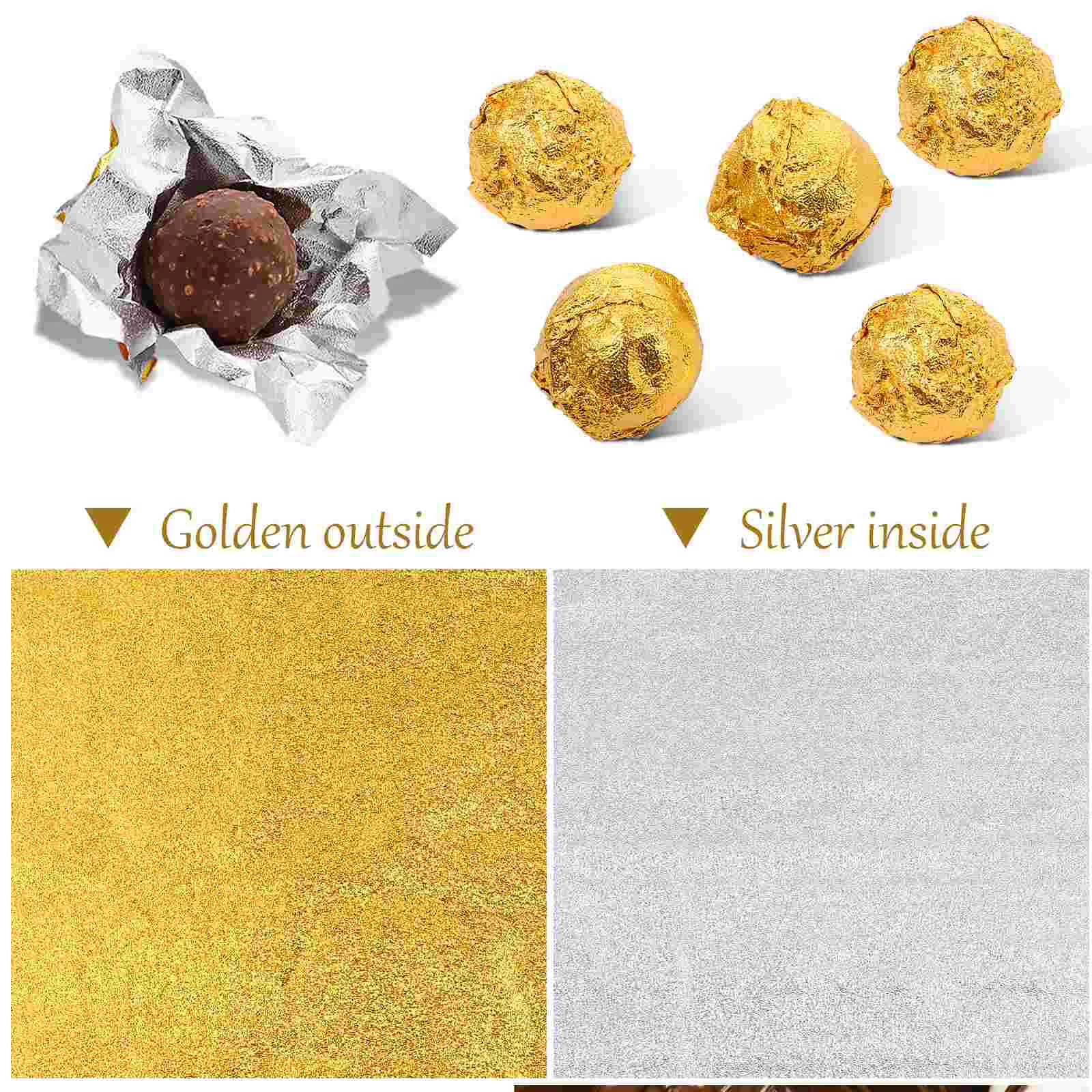 200 Sheets Golden Tinfoil Candy Freshness Chocolates Wrapper 10cm Sugar Wraps Packing Materials Wrapping Paper