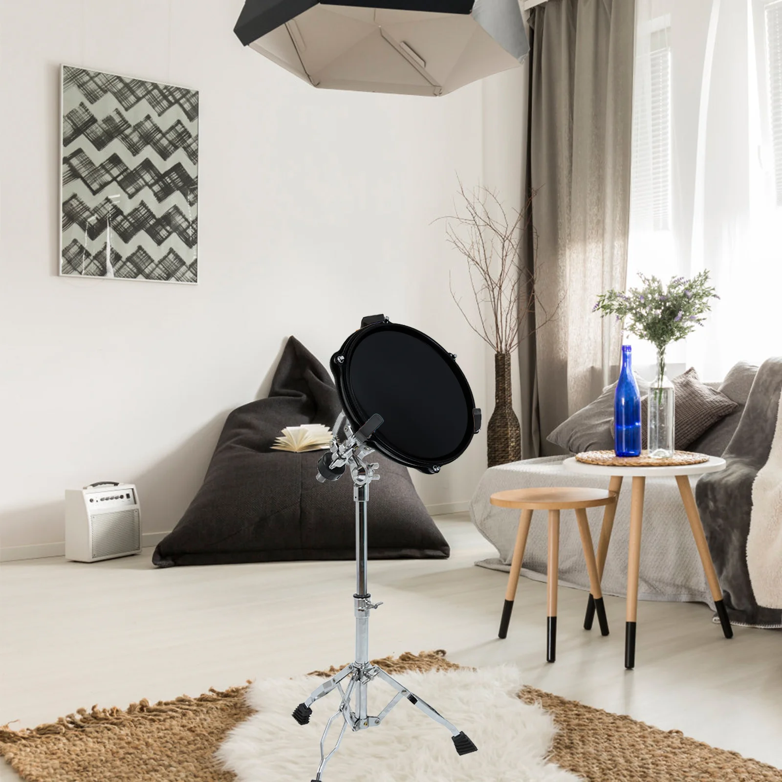 

Drum Practice Pad Made Of Eva Rubber Durable Silent Practice For Home Use Ideal Drum Accessory With Metronome For