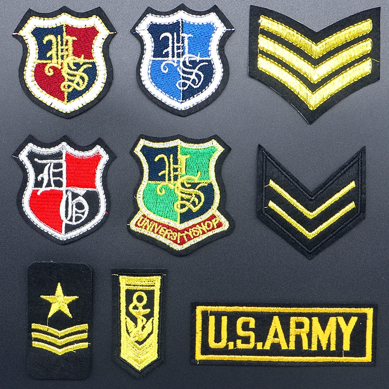 Academic Style Epaulet Military Rank US Marine Corps Icon Embroidered Applique For Clothing DIY Iron on  Patches on the stickers