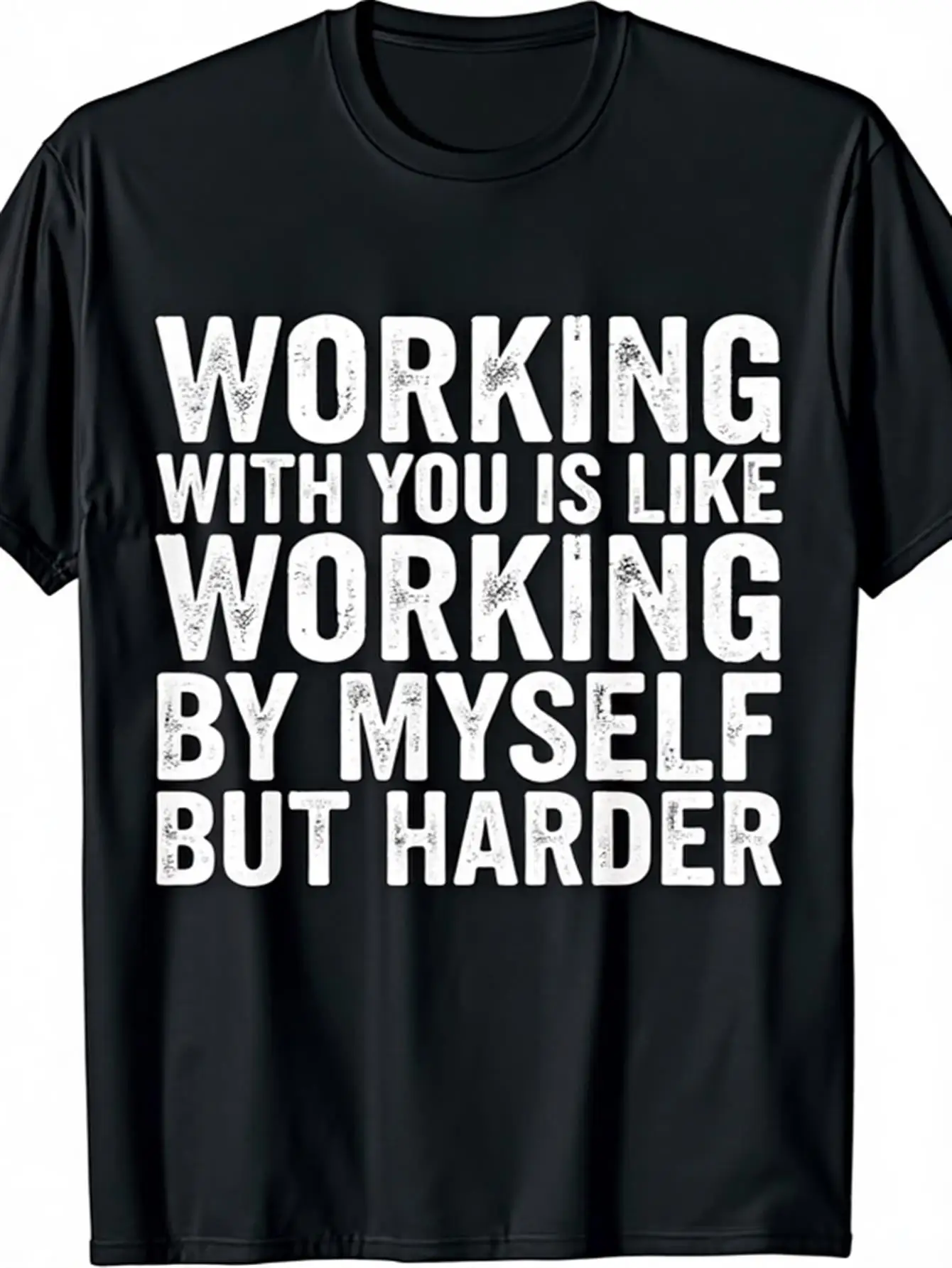 Men'S Black Trendy T-Shirt with a Round Neck, Perfect for Casual Outings, Parties, Dates, And Office Wear. This Heavyweight 200G Humorous Top Is Available in Size S