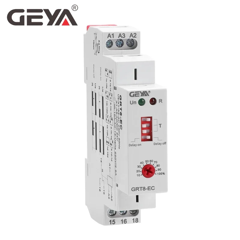 GEYA GRT8-EC 10A  on Delay off Delay Time Relay AC220V 380V Timer Delay Relay CE CB ROHS