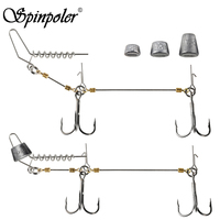 Spinpoler The Pike Stinger Rig Multi-Depth Screw With Spiral Sinker Weight 3x-Strong Treble Hooks For Softbait Shads Curltails