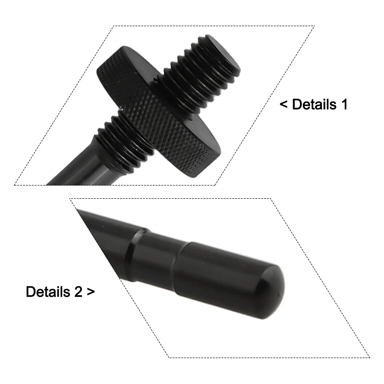 Diameter 6mm Telescoping Tent Poles Lightweight Practical 8mm Thread Black Color Compact Size Double Thread Design