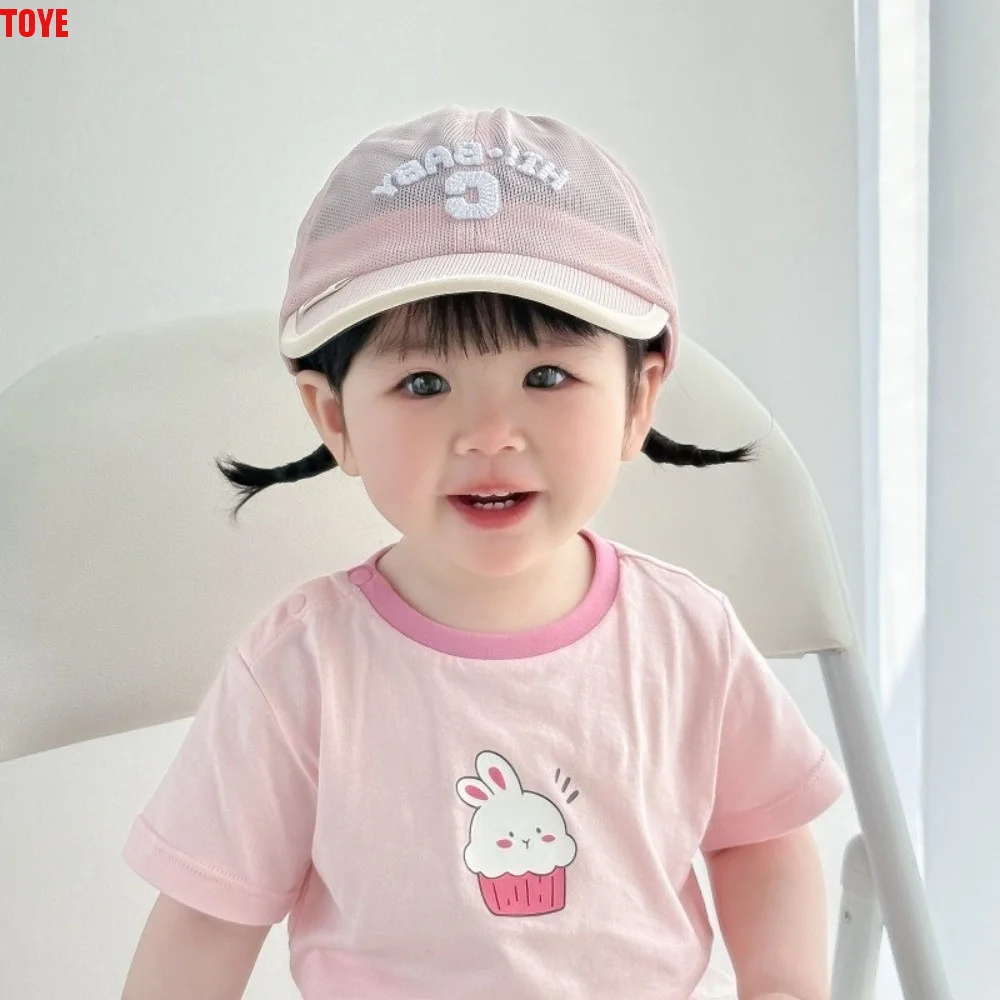 

Simple Korean Baby Baseball Cap Letter C Embroidered Children Peaked Hat Mesh Summer Sports Visot Cap Outdoor