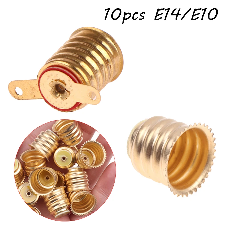 10Pc E10/E14 Screw-Type Copper Lamps Base Bulb Electric Bead Lamp Holder Home Experiment Circuit Electrical Test Accessories