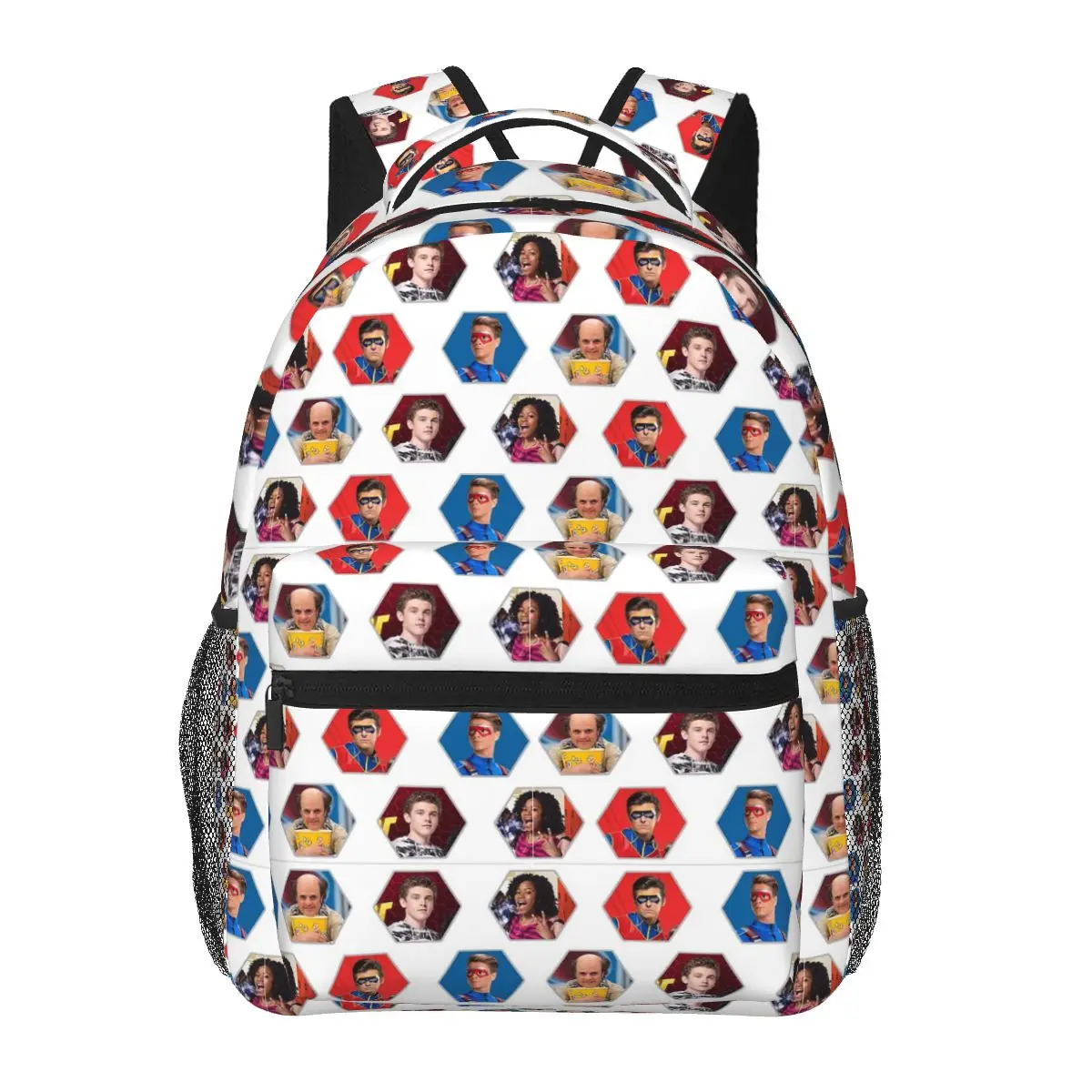 Henry Danger - Hexagon Backpacks Boys Girls Bookbag Students School Bags Cartoon Travel Rucksack Shoulder Bag Large Capacity