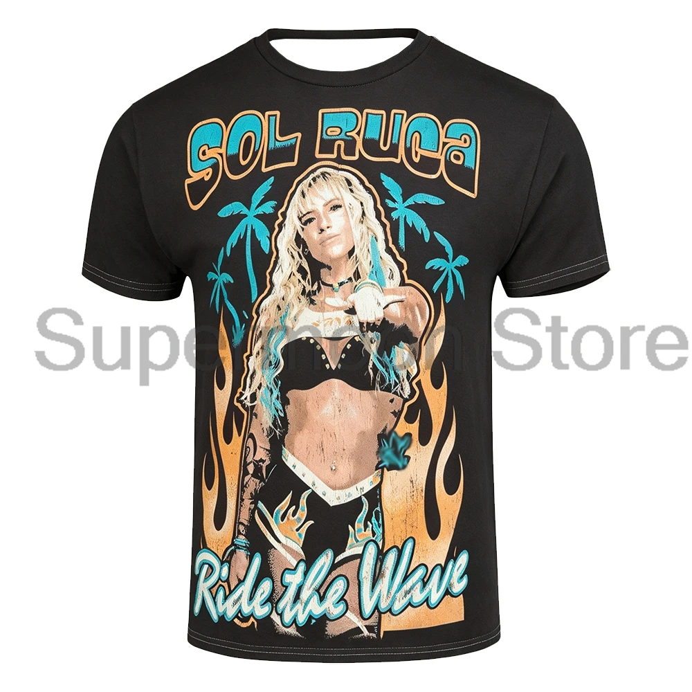 Sol Ruca Retro Surf Rock T-shirt Crewneck Short Sleeve Polyester Tee Men Women Outdoor Streetwear Tops