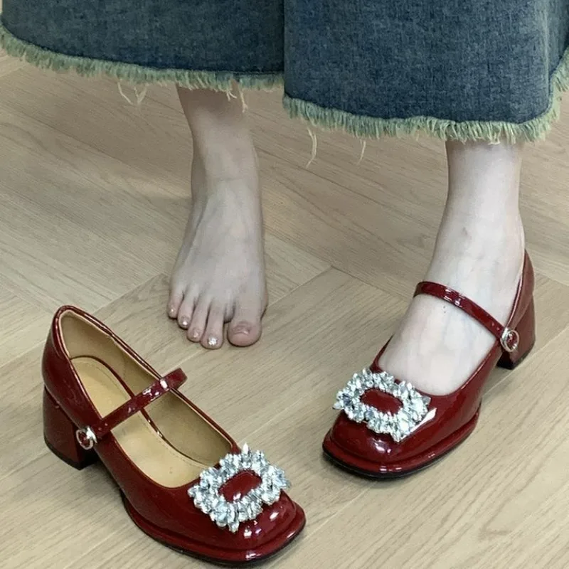 

New Spring 2025 Trend Women High Heel Fashion Women's Shoes Shallow Low Heels Elegant Heeled red wedges shoes for women
