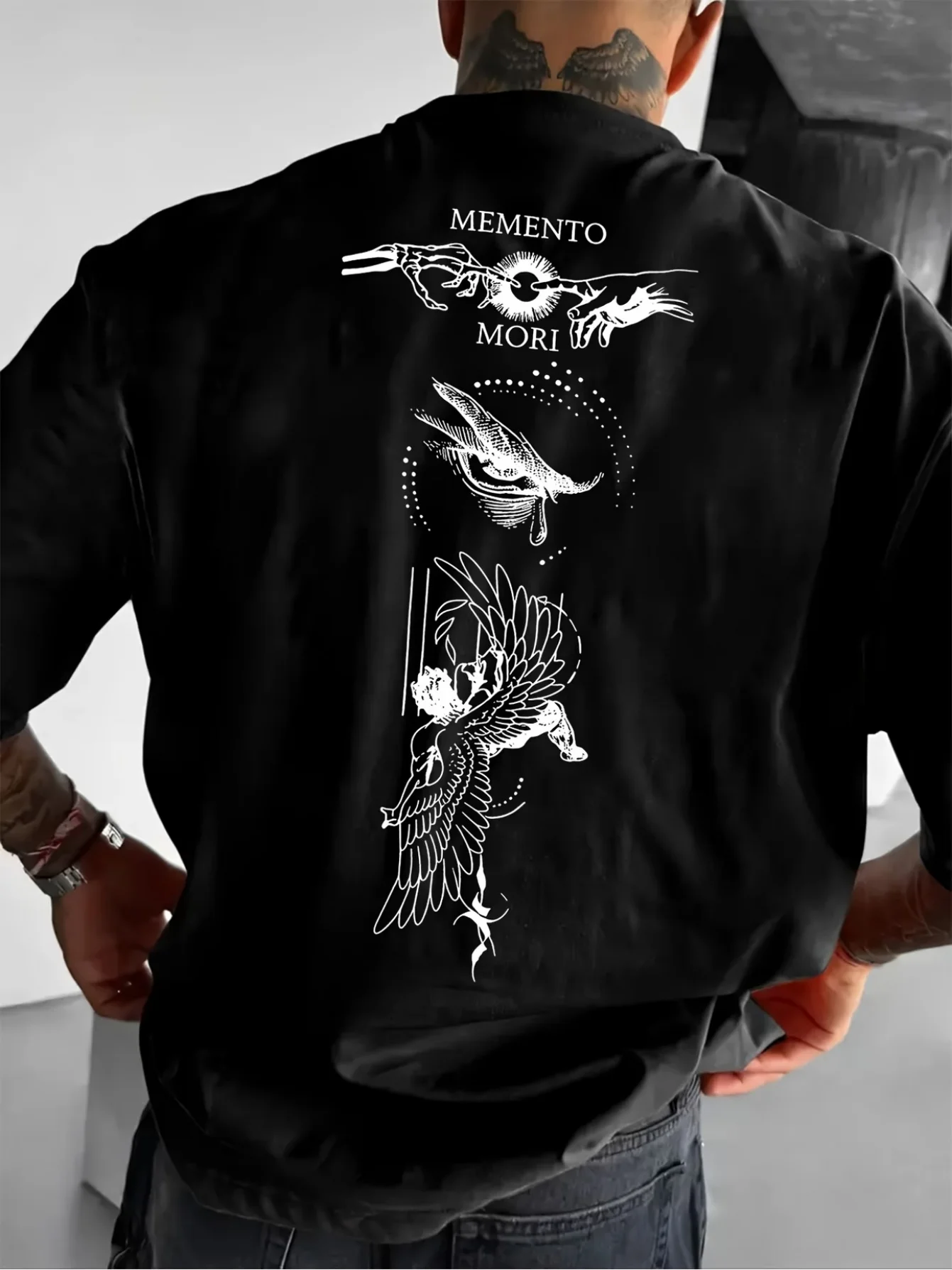 Streetwear Vintage Y2K Fashion Memento Mori Aesthetic Graphic Men's and Women T Shirt Tee Oversize Punk Hip Hop Gothic Hipster